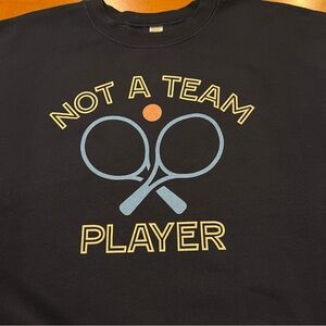 Boredwalk Unisex Not a Team Player Crewneck Graphic Sweatshirt Navy XXL Tennis